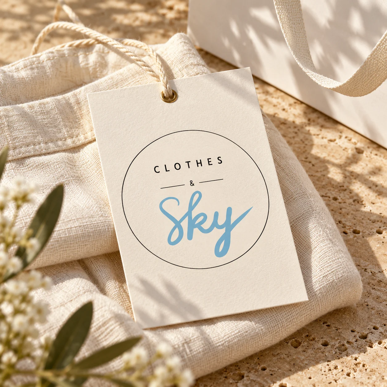 Mockup du logo Clothes & Sky