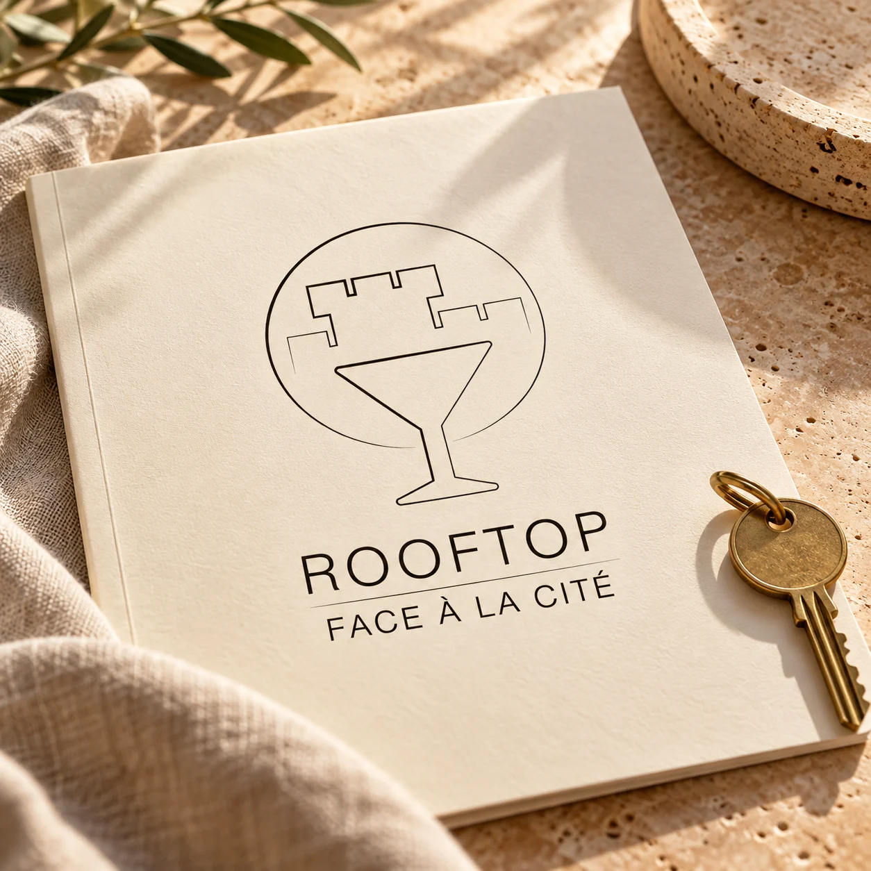 Mockup du logo Rooftop Face à la Cité