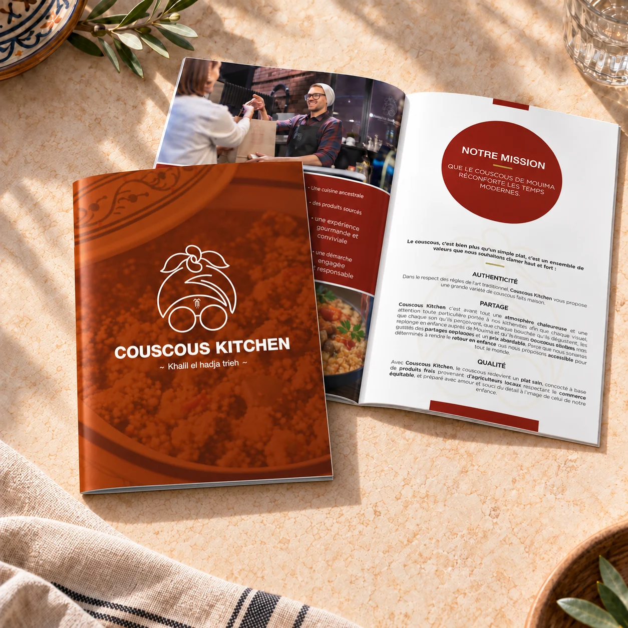 Plaquette commerciale Couscous Kitchen : couverture et page intérieure