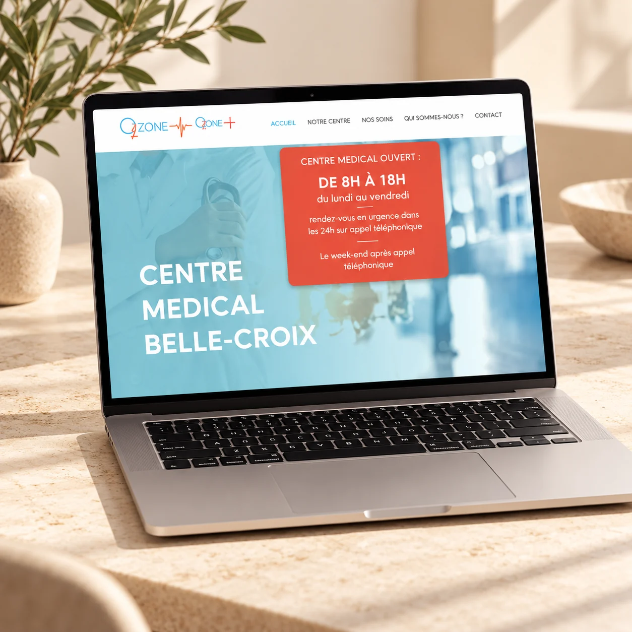 Site du Centre Médical Belle-Croix sur ordinateur