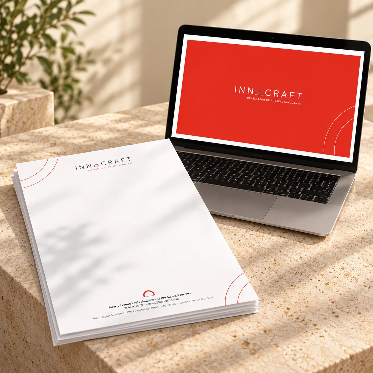Papier à en-tête et présentation PowerPoint Innocraft