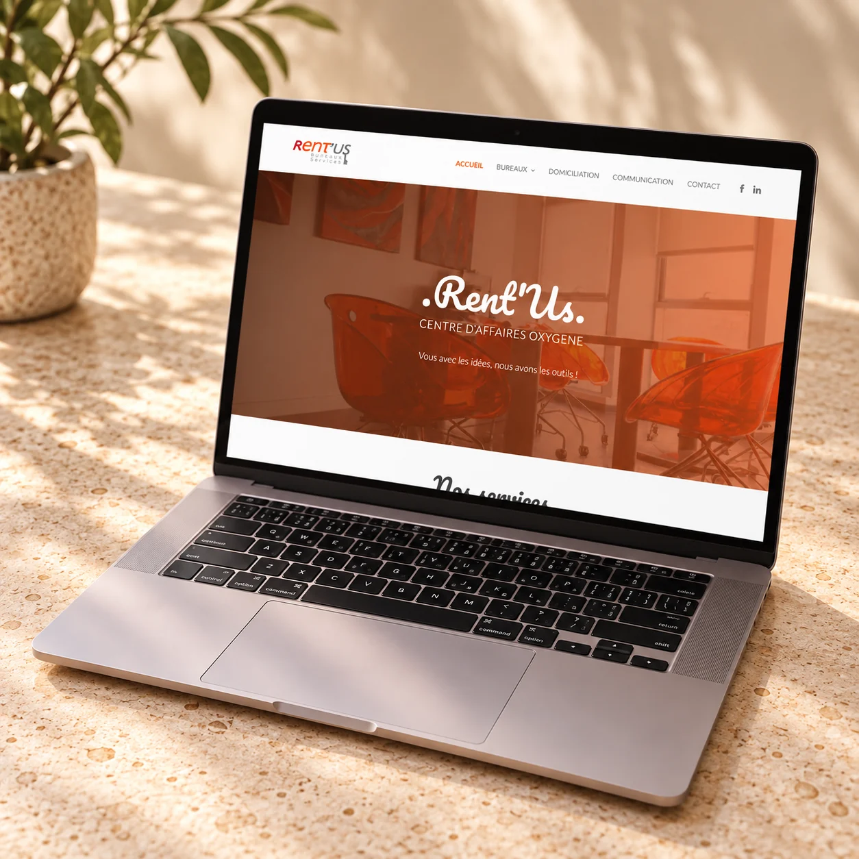 Site internet Rent’us sur ordinateur